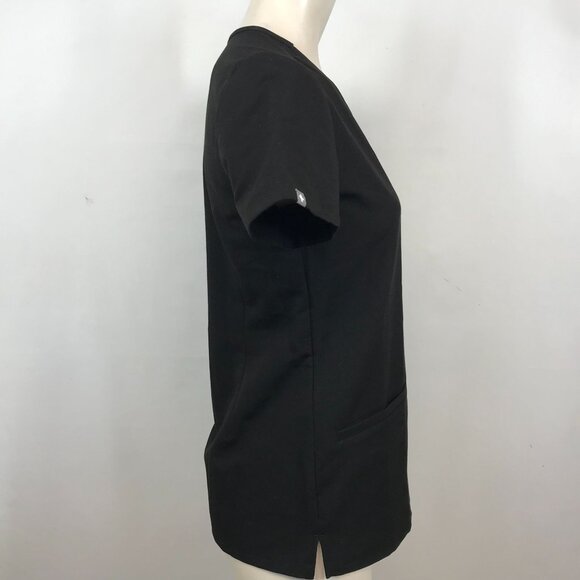 FIGS -WOMEN'S XXS - BLACK SHORT SLEEVE V NECK TECHNICAL UNIFORM TOP - Picture 4 of 8